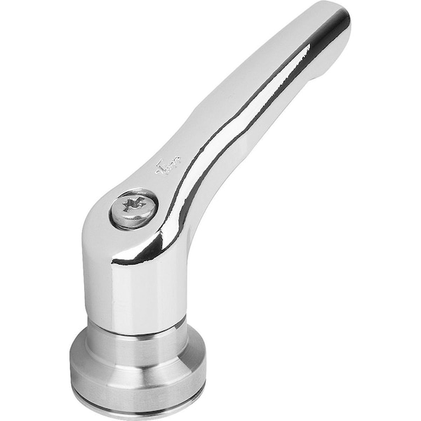 Adjustable Handle W Clamp Force Intensif Size:2 M08, Zinc High-Gloss Chromed, Comp:Stainless Steel